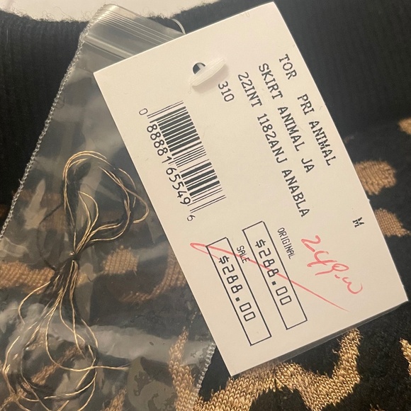 NWT! Torn By Ronny Kobo INTERMIX Wool Blend SKIRT Animal Print MEDIUM Leopard - Picture 4 of 8